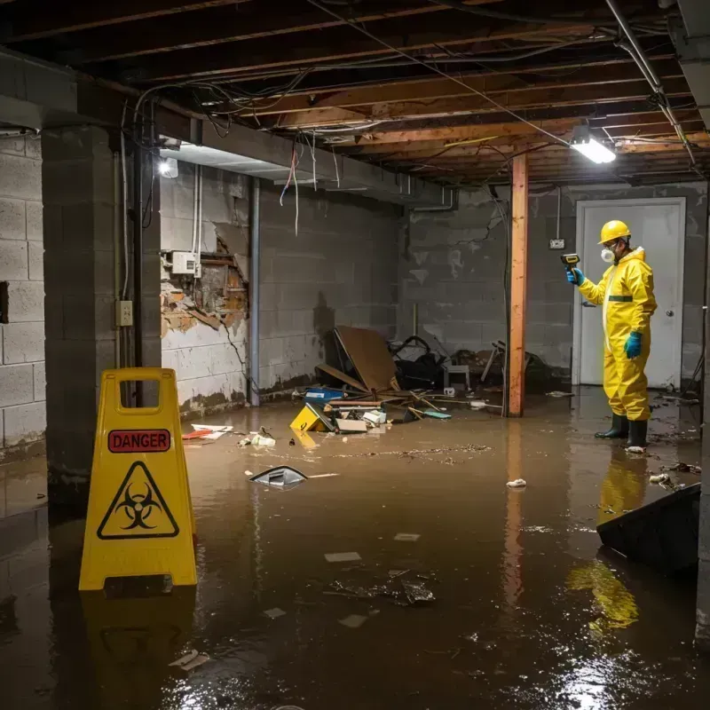 Flooded Basement Electrical Hazard in Spencer, WV Property